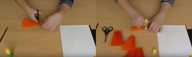 Cách làm mặt bí ngô Halloween bằng giấy 2