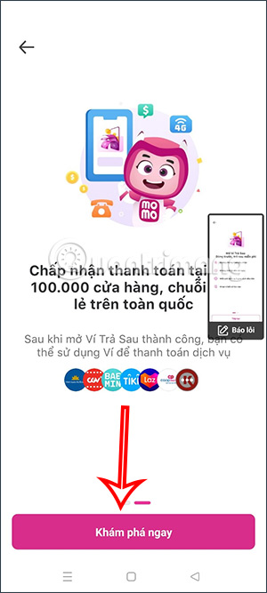 Nội dung Ví trả sau trên MoMo