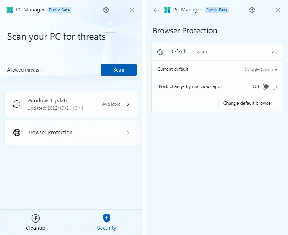 Tính năng Browser Protection trên PC Manager
