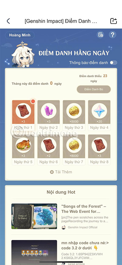 genshin impact diem danh