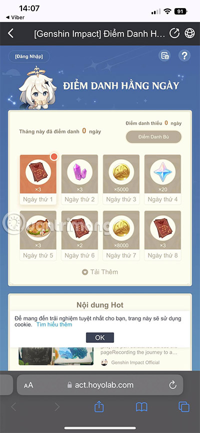 genshin impact diem danh