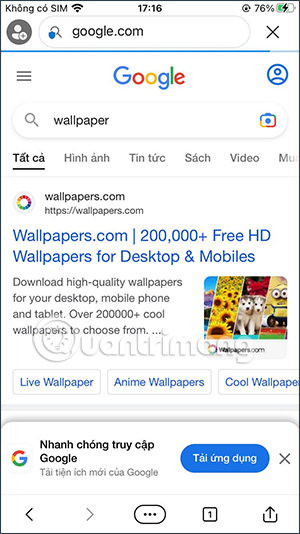 Công cụ tìm kiếm trên Edge 