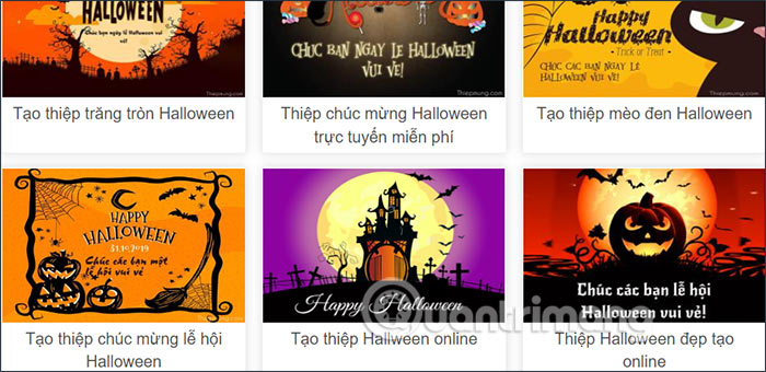 Chọn mẫu thiệp Halloween
