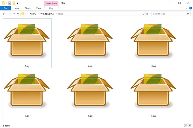 File ARJ trong Windows 10 mở bằng PeaZip