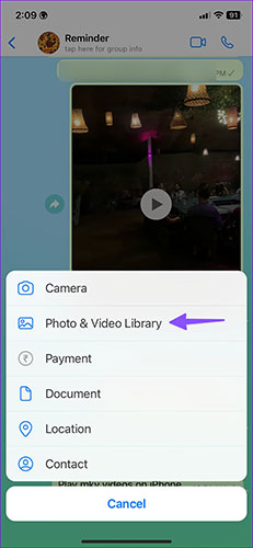 Chọn Photos & Video Library