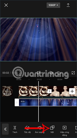 Nối video trên CapCut