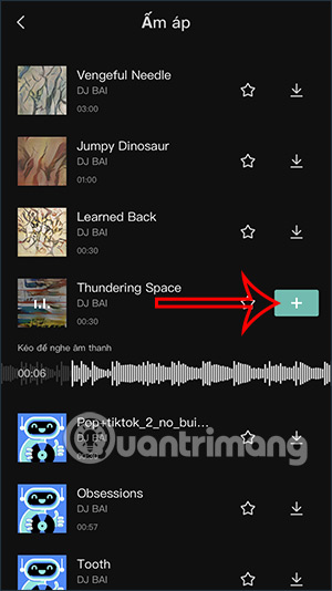 Chèn nhạc vào video trên CapCut