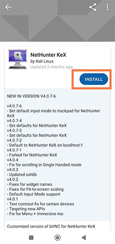 Install NetHunter KeX