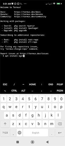 Install wget on Termux