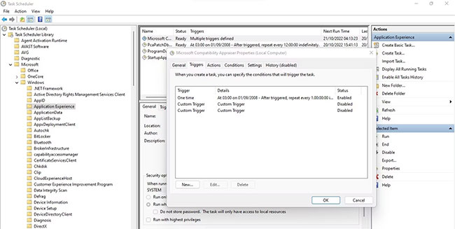 Điều hướng đến tab Triggers