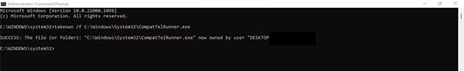 Thay thế file CompatTelRunner.exe theo cách thủ công