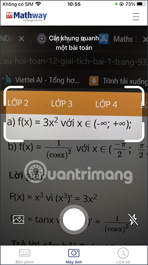 Ứng dụng giải Toán Mathway