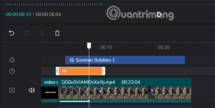 Thanh chỉnh sửa video trên CapCut online