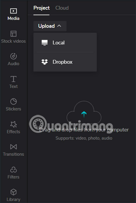 Tải video lên CapCut online