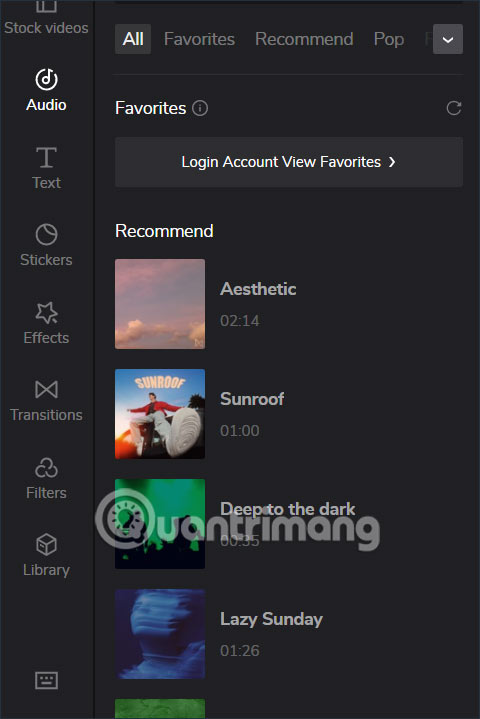 Chèn nhạc vào CapCut online