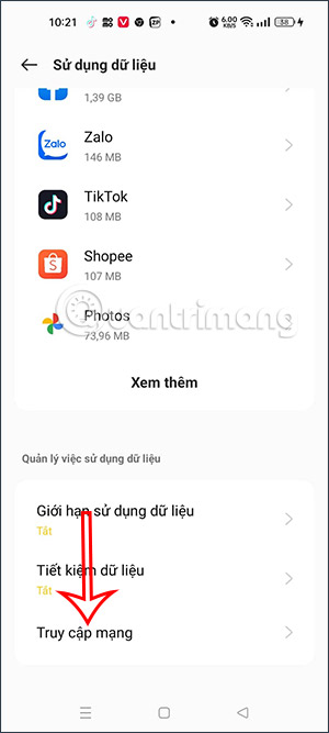 Tùy chỉnh truy cập mạng trên Oppo