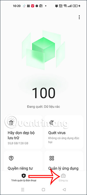 Công cụ trên điện thoại Oppo