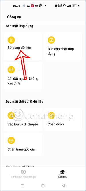 Sử dụng dữ liệu trên điện thoại Oppo