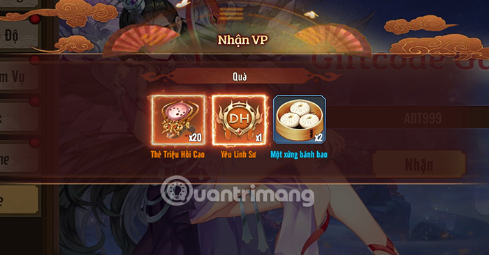 Cách nhập code Âm Dương Truyện Mobile