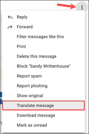 Chọn “Translate Message”