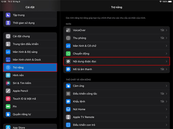 Nội dung đọc trên iPad