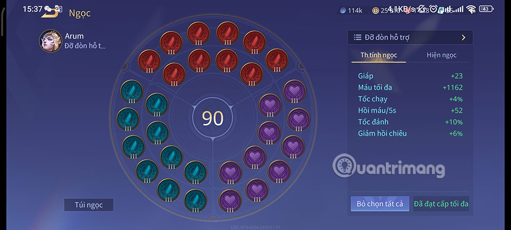 Bảng ngọc cho Arum mùa 24