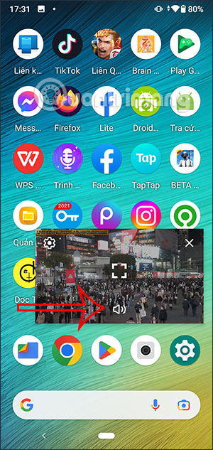 Tắt âm thanh livestream TikTok cửa sổ nổi