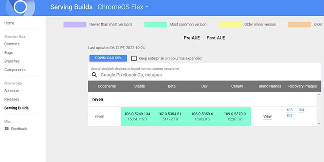 Download file image ChromeOS Flex