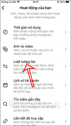 Lượt tương tác trên Instagram