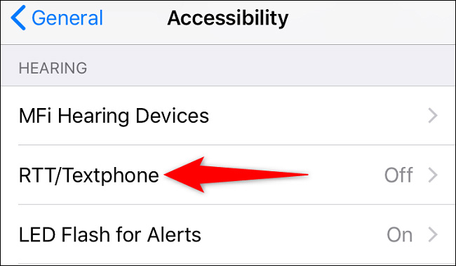 Nhấn vào “RTT/TTY” hoặc “RTT/Textphone”