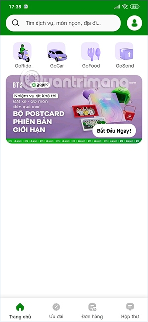 Giao diện Gojek