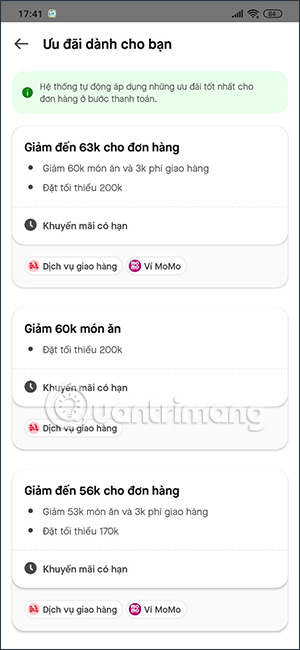 Mã ưu đãi trên Gojek