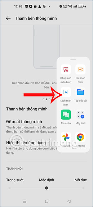 Tính năng Dịch màn hình trên Oppo