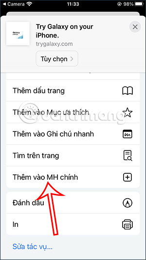 Thêm TryGalaxy vào màn hình chính