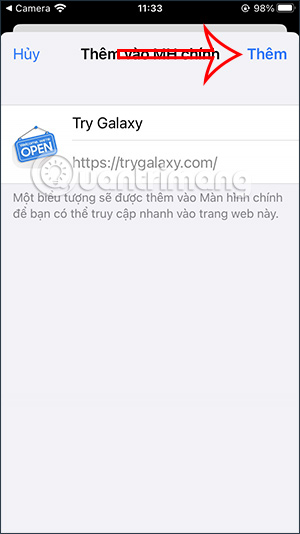 Thêm TryGalaxy trên iPhone