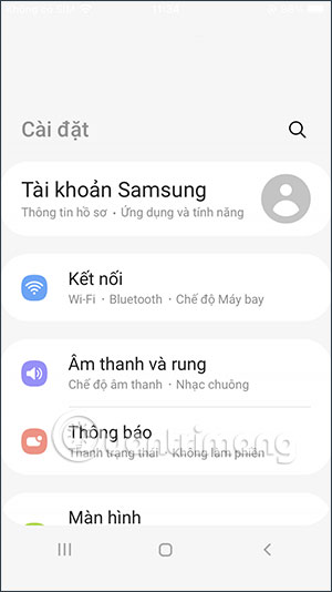 Cài đặt trên Samsung Galaxy