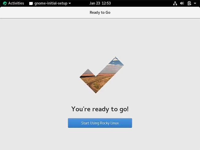Nhấp vào Start để bắt đầu sử dụng Rocky Linux