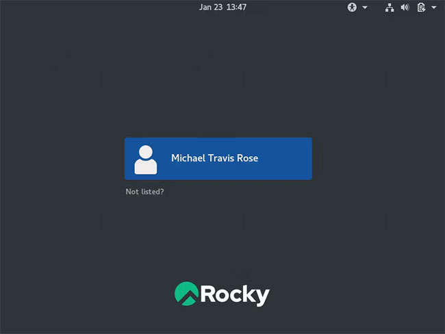 Đăng nhập vào bản cài đặt Rocky Linux mới