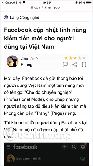 Trang web Safari