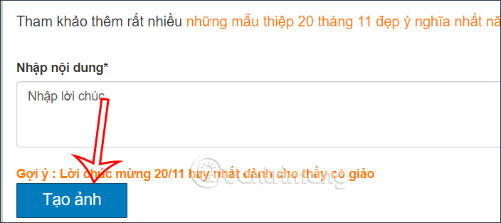 Tạo thiệp chúc 20/11