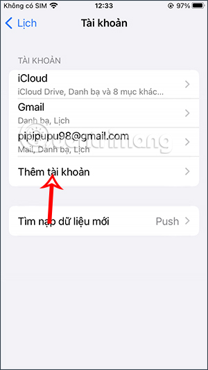 Thêm tài khoản cho lịch
