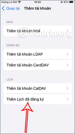 Thêm lịch đã đăng ký
