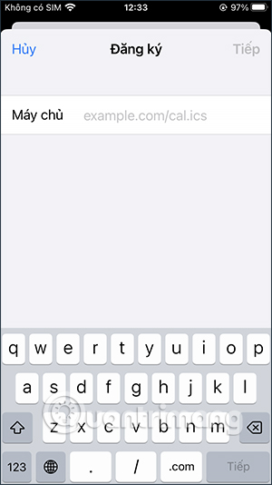 Giao diện điền lịch