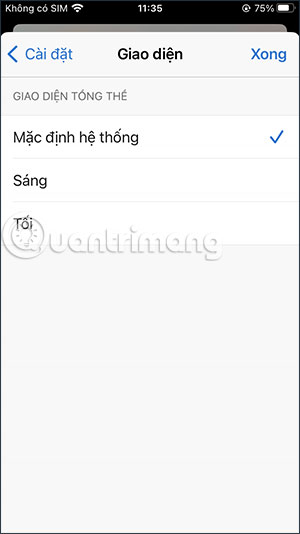 Tùy chọn giao diện Microsoft Edge trên iPhone
