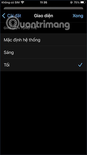 Nền tối Microsoft Edge trên iPhone