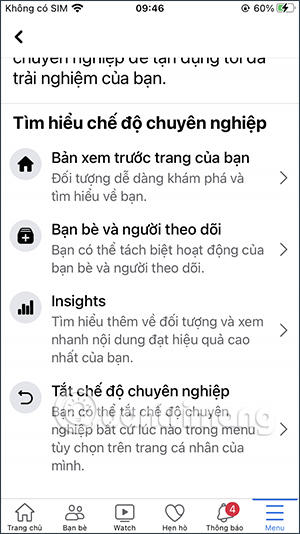 Các mục nội dung