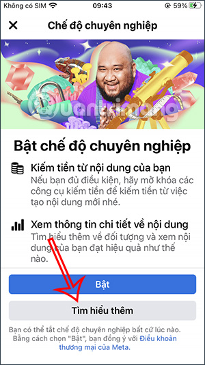 Thông tin chế độ chuyên nghiệp Facebook