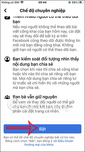 Bật chế độ chuyên nghiệp Facebook