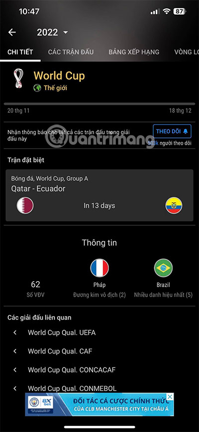 lich thi dau world cup 2022