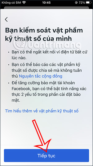 Thông tin Vật phẩm kỹ thuật số trên Facebook